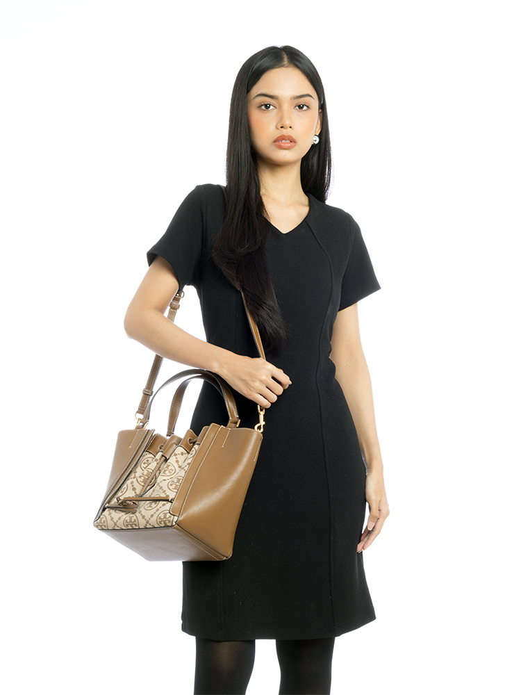 T Monogram McGraw Dragonfly Tote Hazelnut