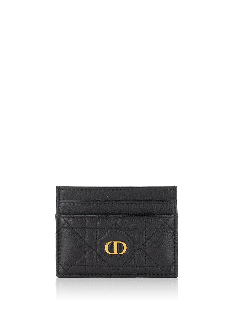 Supple Calfskin Cannage Caro Card Holder Black