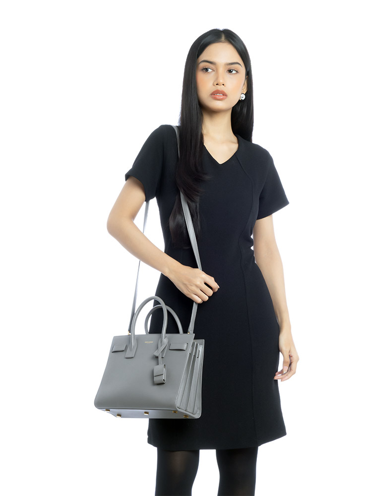Smooth Calfskin Baby Sac De Jour Grey