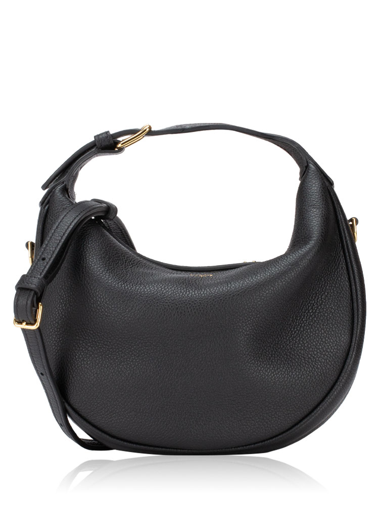 Supple Grained Calfskin Lulu Teen Shoulder Bag Black