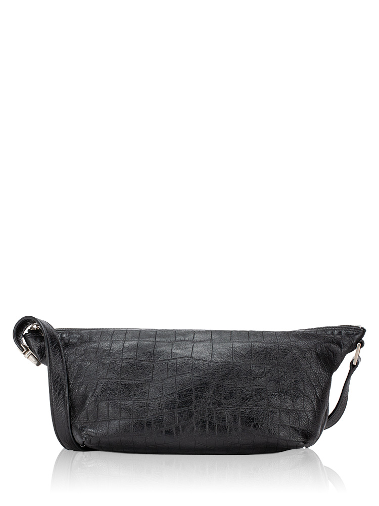 Croco Embossed Le Crossbody Black