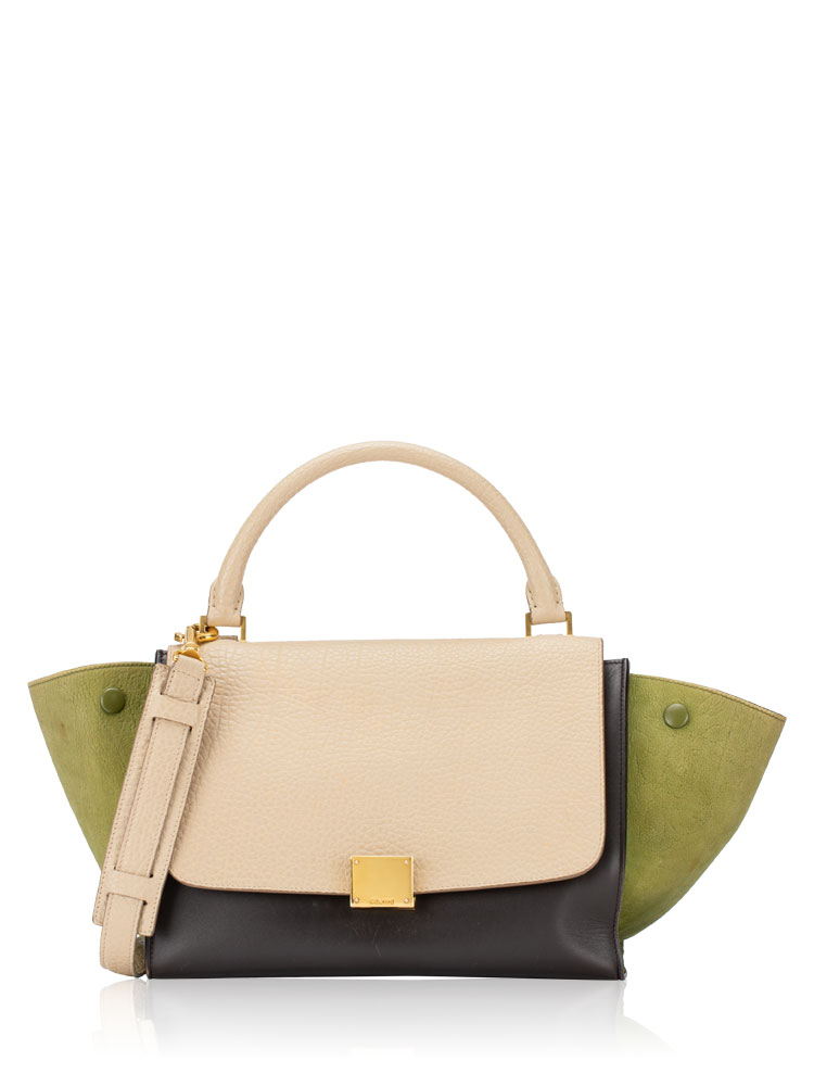 Bullhide Calfskin Tri-Color Small Trapeze Almond