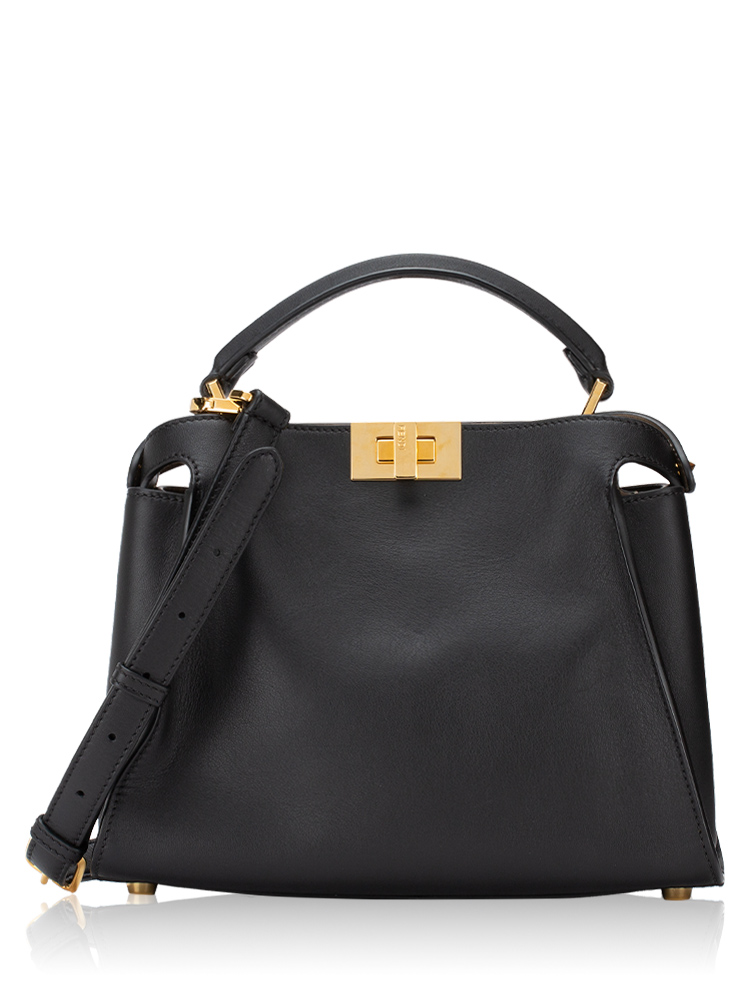Vitello Small Peekaboo Iconic Satchel Black