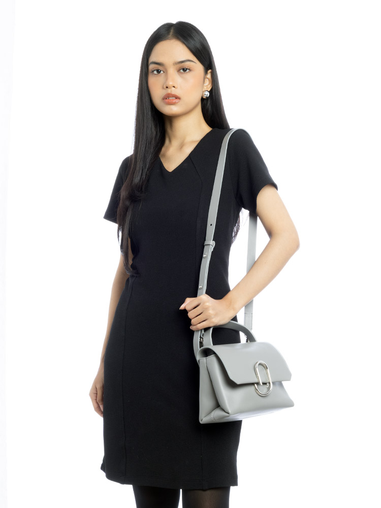 Calfskin Alix Mini Top Handle Bag Cement