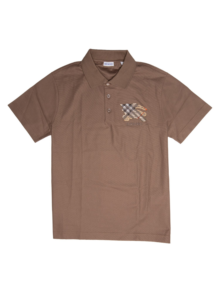 Mens Cotton Knight Polo Shirt Clay Brown Sz L
