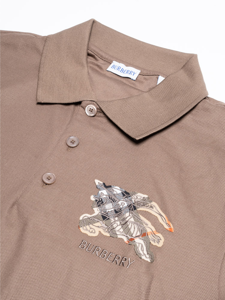 Mens Cotton Knight Polo Shirt Clay Brown Sz L