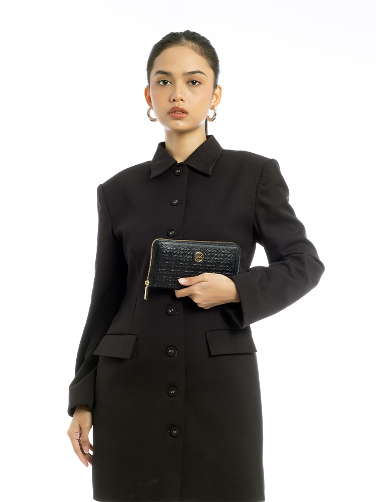Robinson Leather Continental Wallet Black