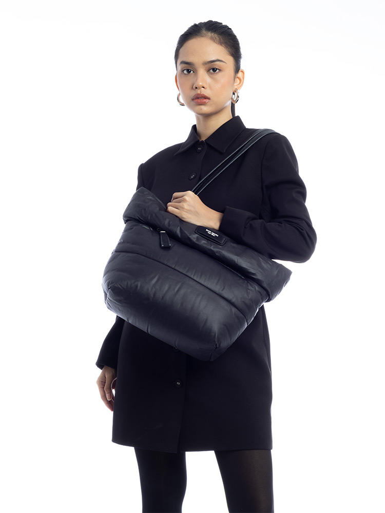 Puffed Small Tote Black