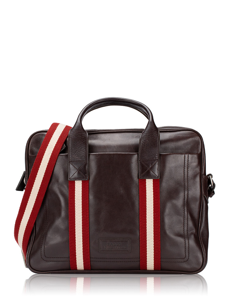 Tedal Medium Leather Briefcase Brown