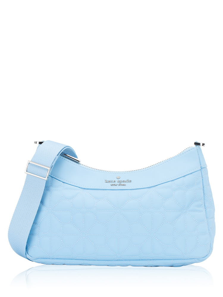 Flower Spade Quilted Convertible Crossbody Montauk Blue