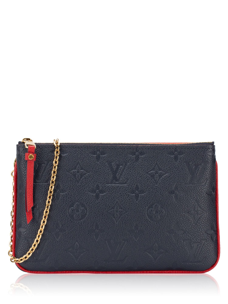 Monogram Empreinte Double Zip Pochette Marine Rouge