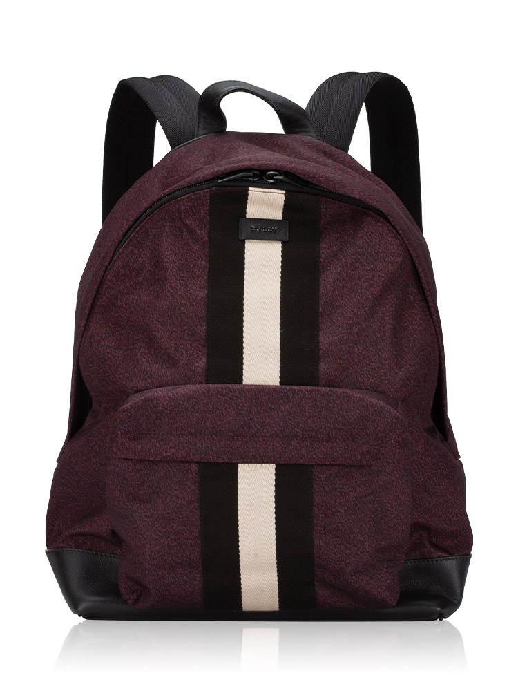 Hingis Stripe Nylon Backpack Merlot
