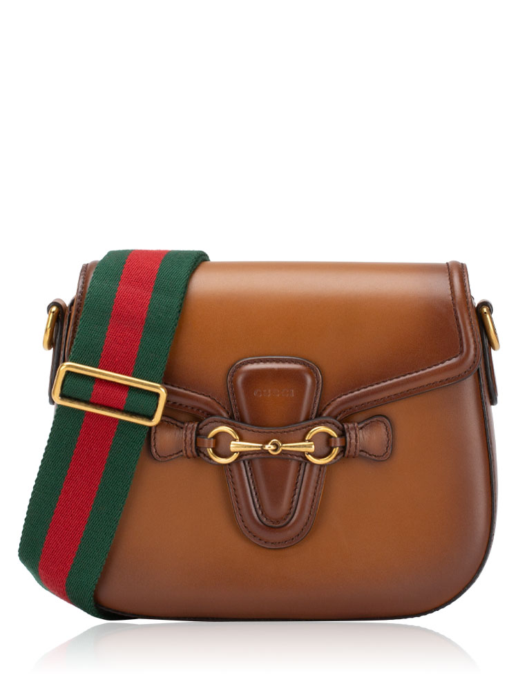 Calfskin Lady Web Medium Shoulder Bag Cuir