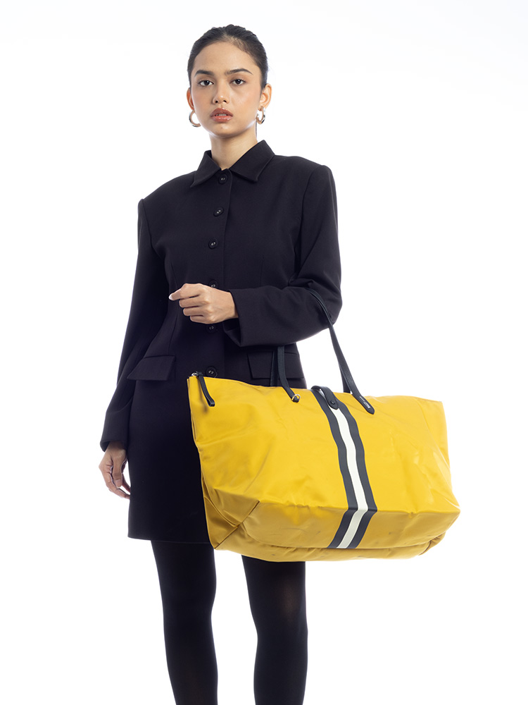 Foldable Nylon Tote Yellow