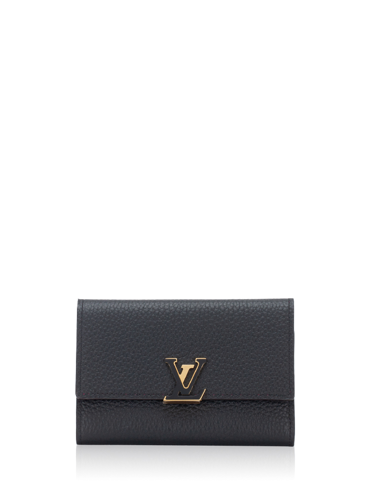 Taurillon Capucines Compact Wallet Black