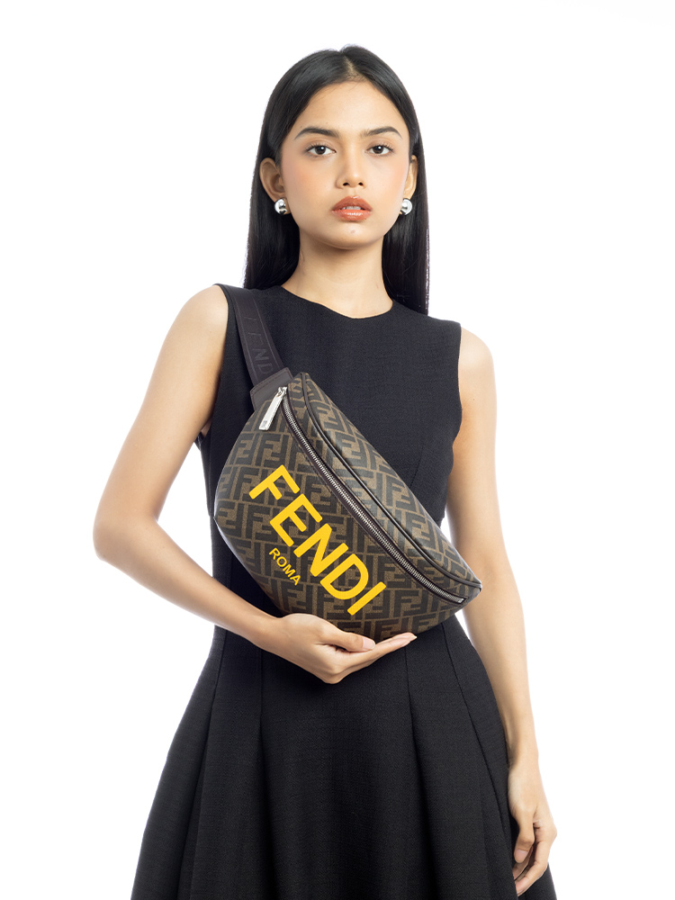 FF 1974 Logo Belt Bag Tobacco Moro Giallo Ebano