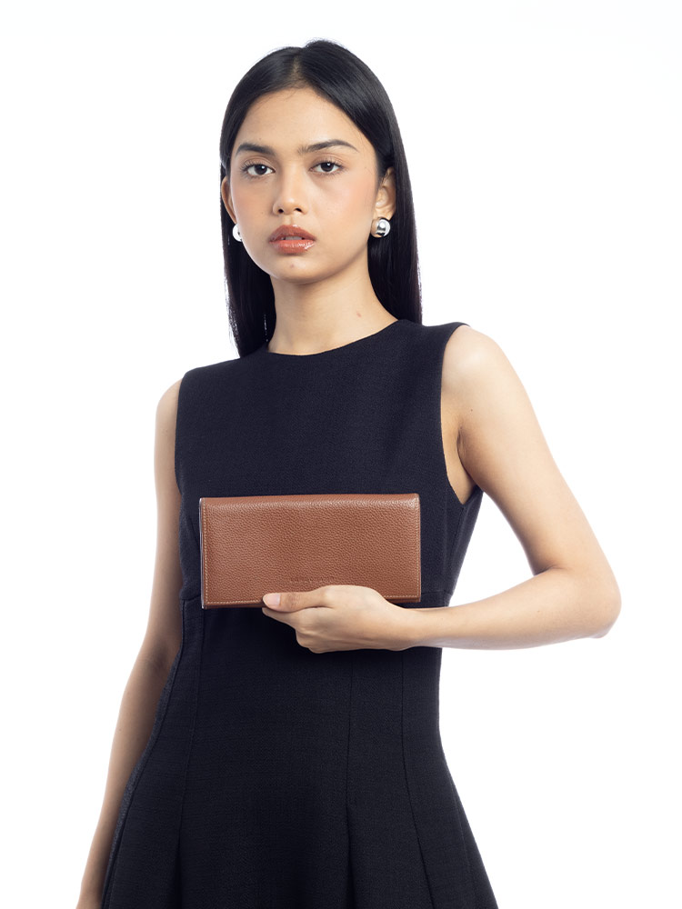 Le Foulonné Long Continental Wallet Coffee
