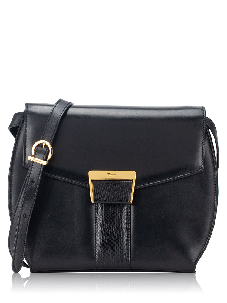 Vintage Calfskin Shoulder Bag Black