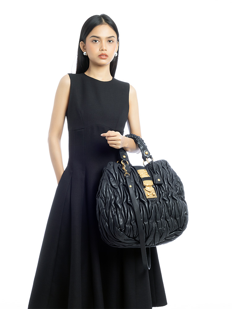 Nappa Matelasse Large Tote Black