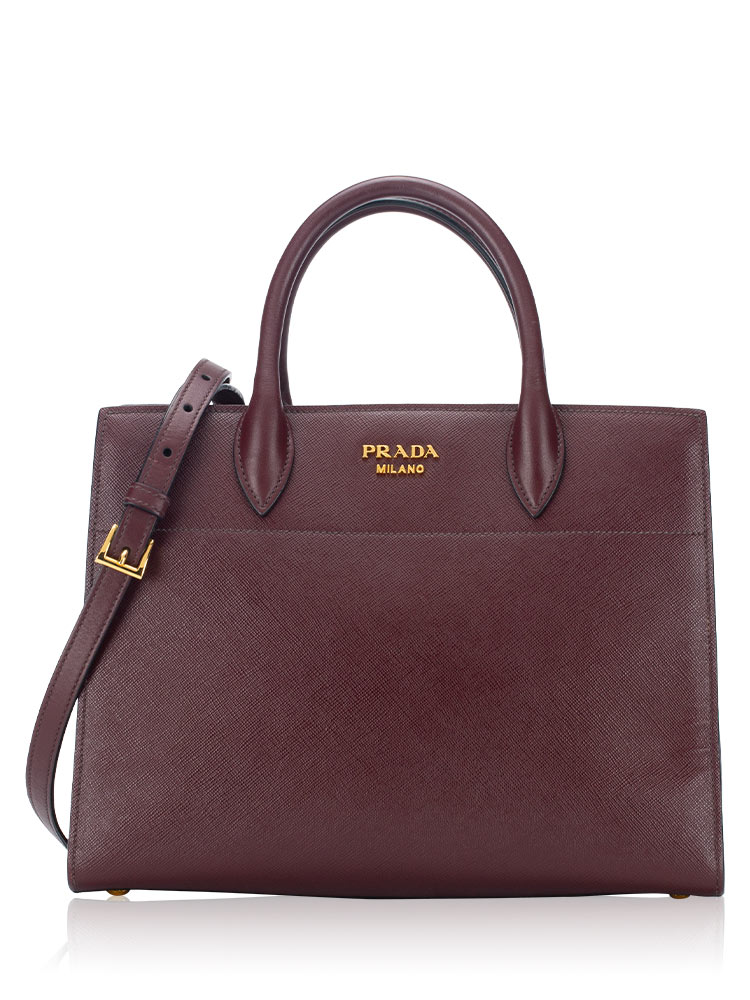 1BA049 Saffiano City Calf Tote Granato Marmo