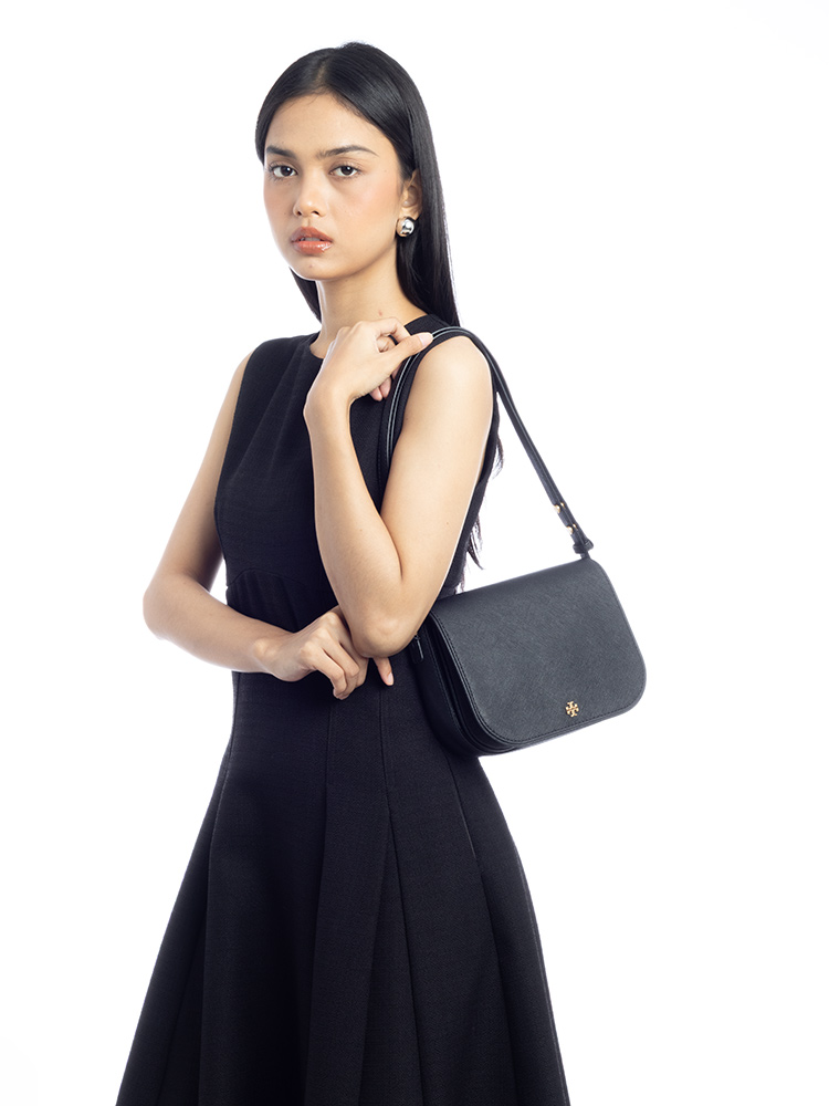 Emerson Leather Shoulder Bag Black