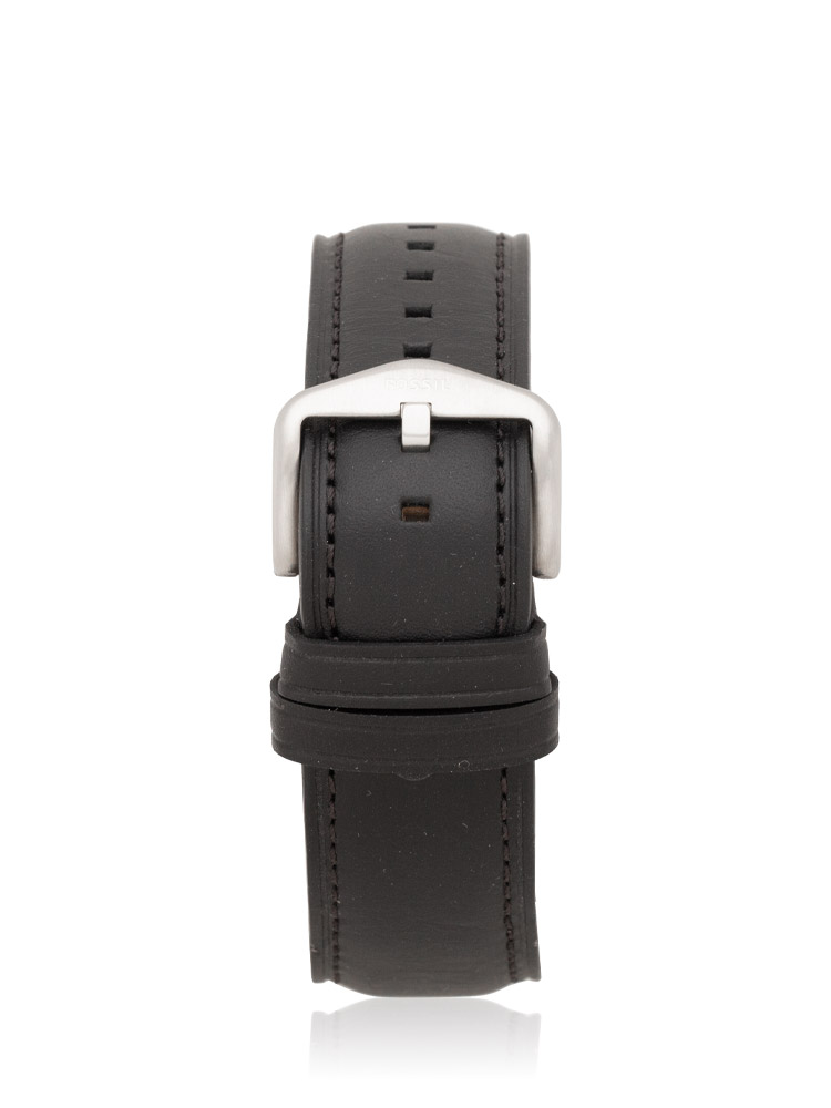 Men Neutra Moonphase Chronograph Leather Watch Black