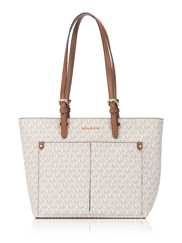 Jet Set Signature Medium Double Pocket Tote Vanilla