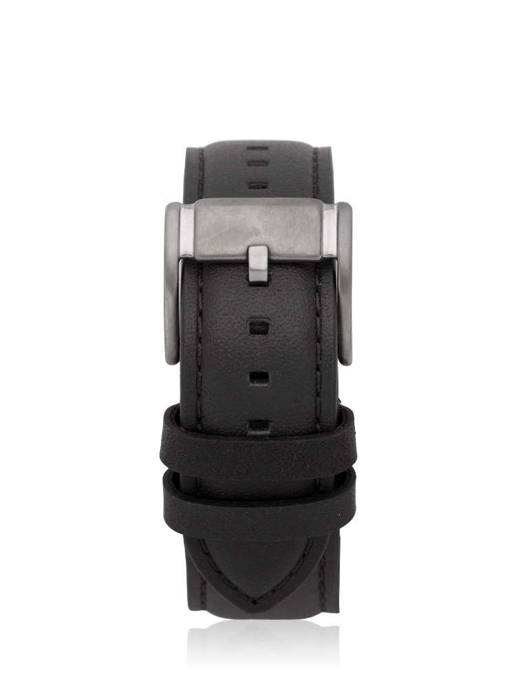 Men Bennett Chronograph Leather Watch Black