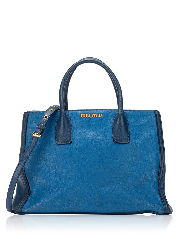 RN0887 Madras Bicolor Zip Tote Marea Cobalt