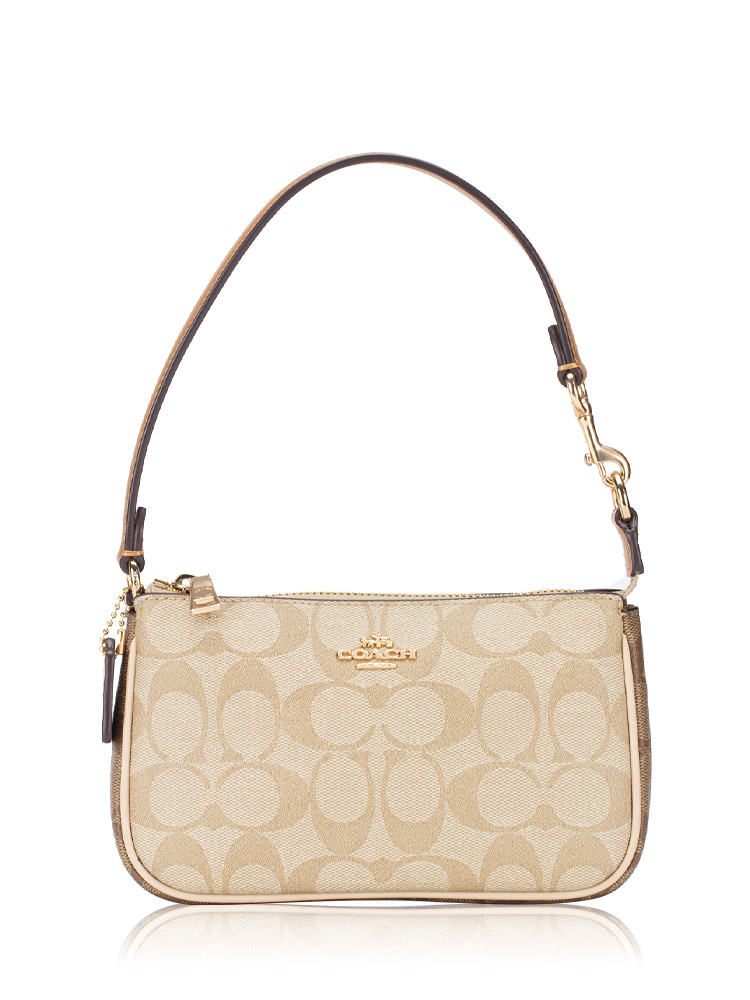 CS444 Signature Nolita 19 Top Handle Pouch Light Khaki Ivory