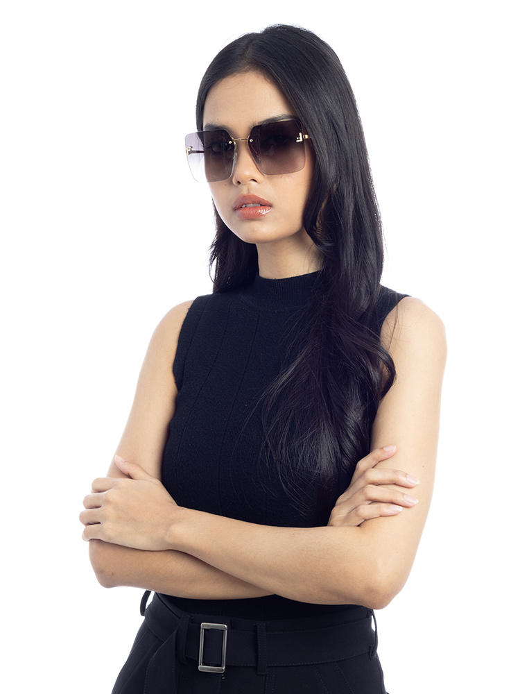 FE4082US Crystal Fendi First Sunglasses Smoke