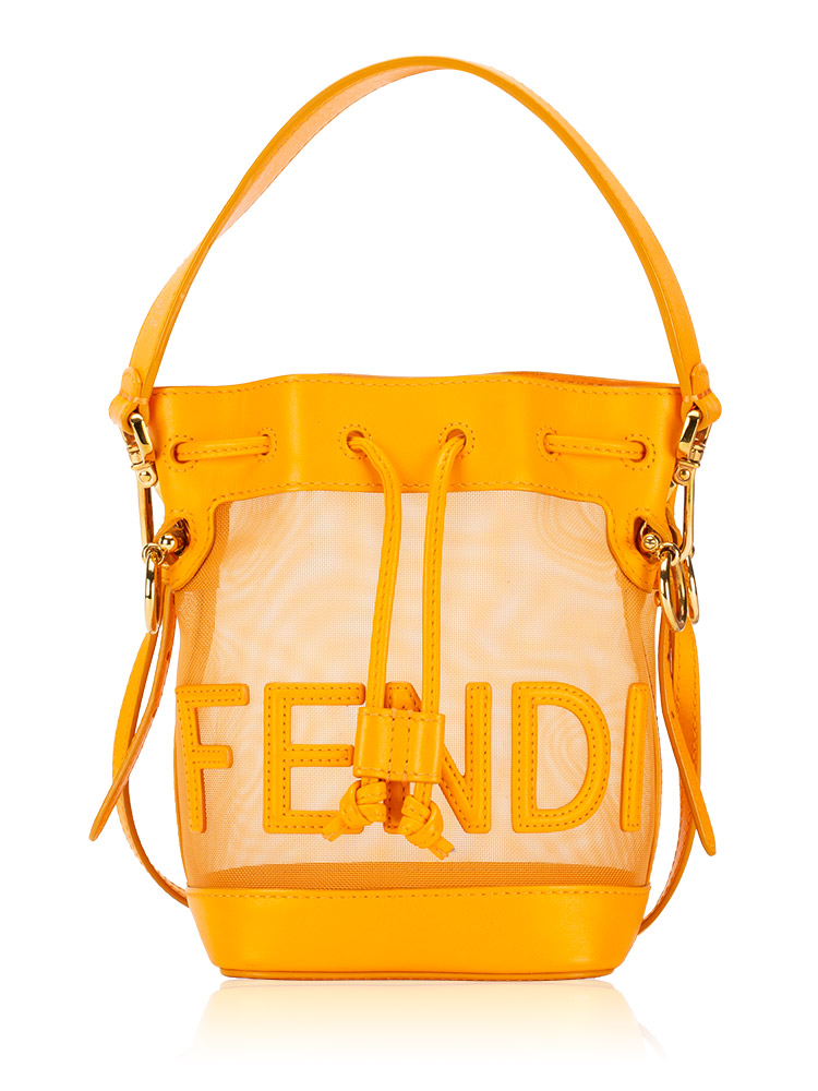Mesh FF 1974 Mon Tresor Mini Bucket Bag Orange