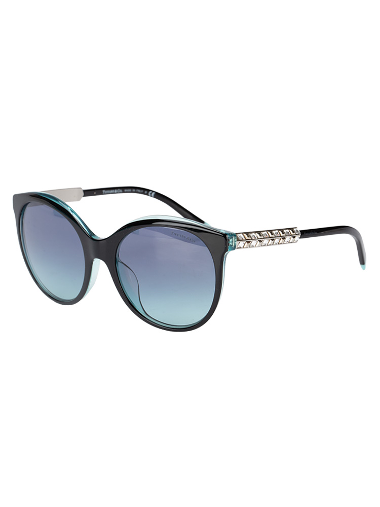 TF 4175-B Crystal Cat Eye Sunglasses Black Blue