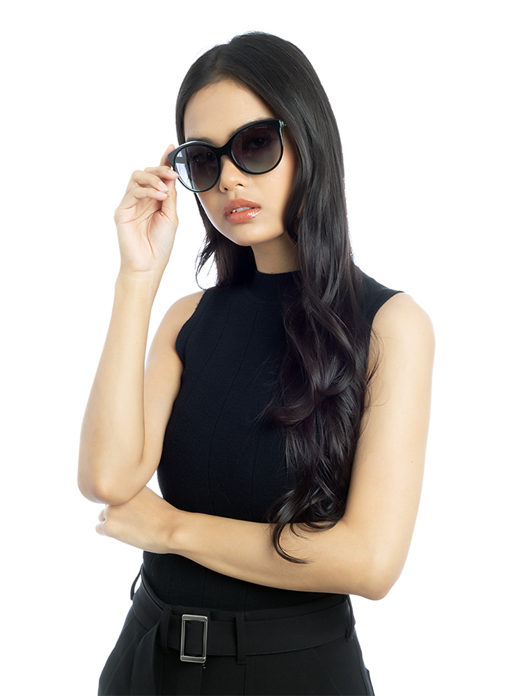 TF 4175-B Crystal Cat Eye Sunglasses Black Blue