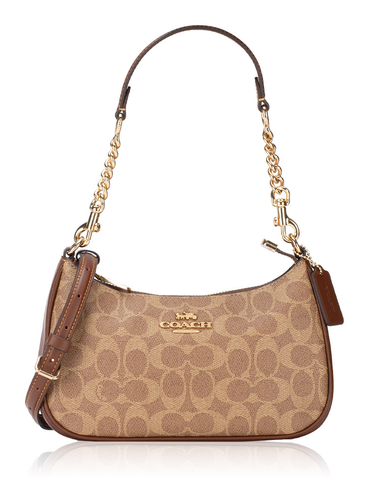 CV933 Signature Teri Shoulder Bag Tan Brown