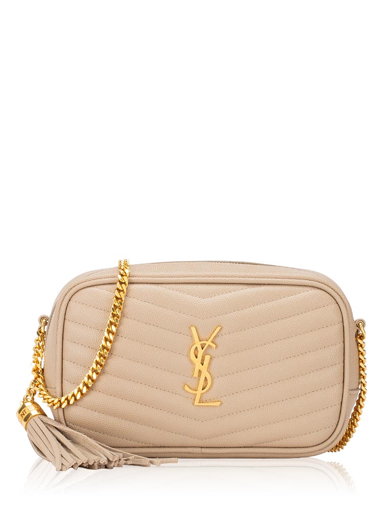 Grain De Poudre Monogram Lou Mini Camera Bag Dark Beige