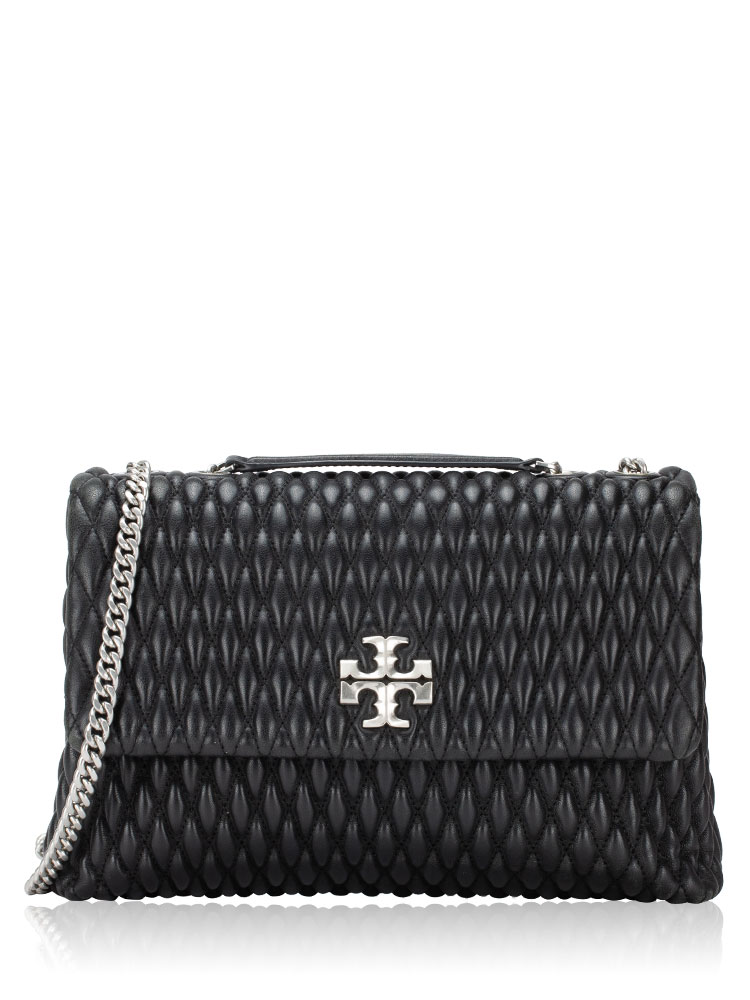 Kira Ruched Convertible Shoulder Bag Black
