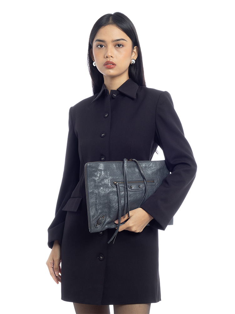Classic Small Pouch Gris Fossile