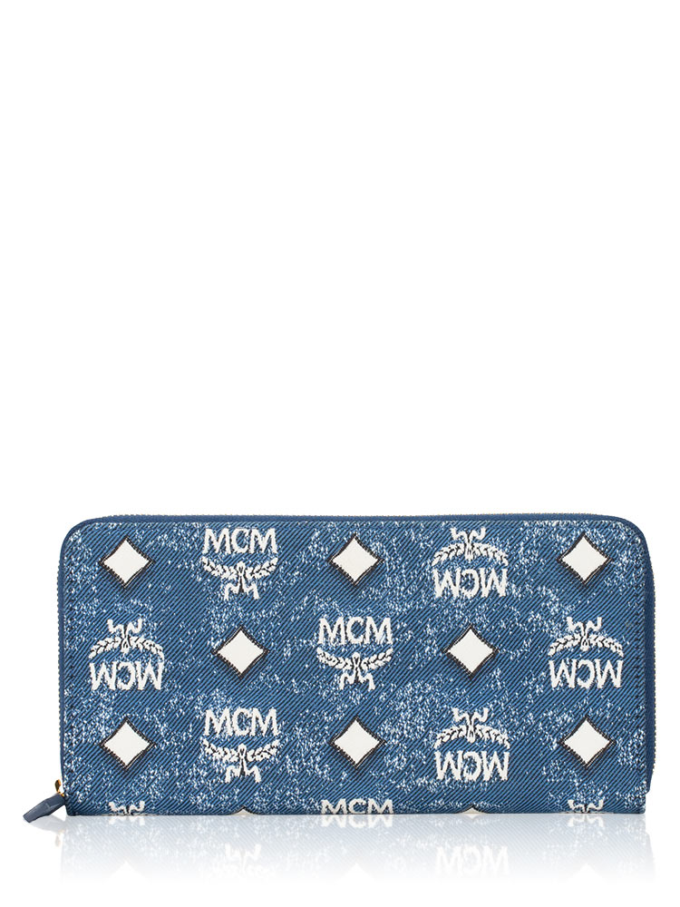 Aren Visetos Zip Wallet Denim Blue