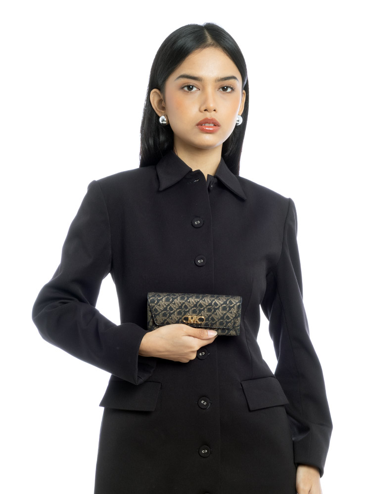 Signature Metallic Empire Glasses Case Black Pale Gold