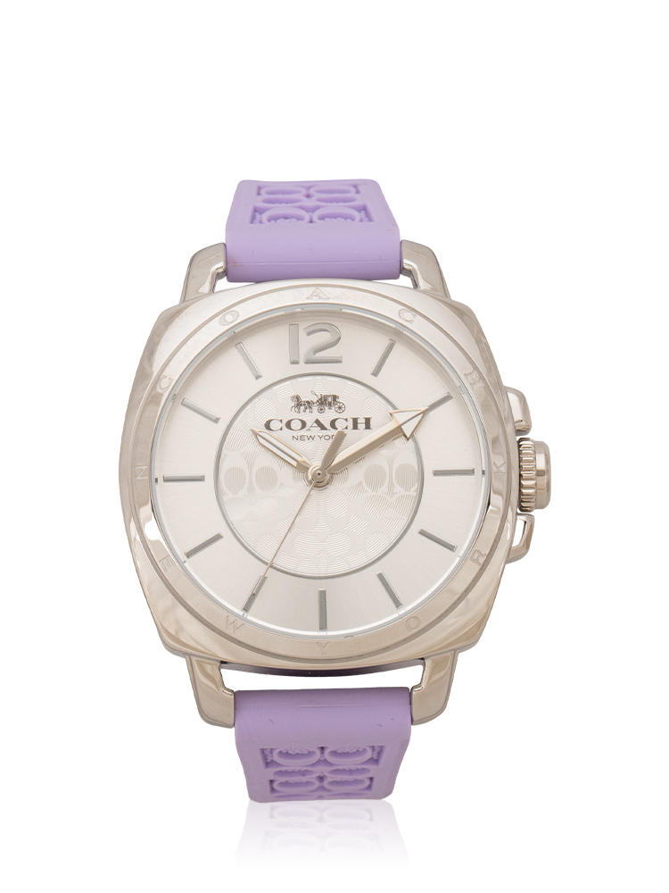 14504102 Signature Rubber Boyfriend Watch Silver Lilac