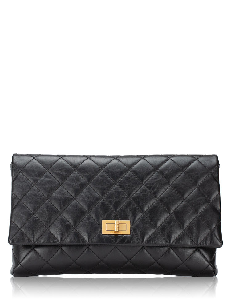 Aged Calfskin Reissue 2.55 Clutch Black