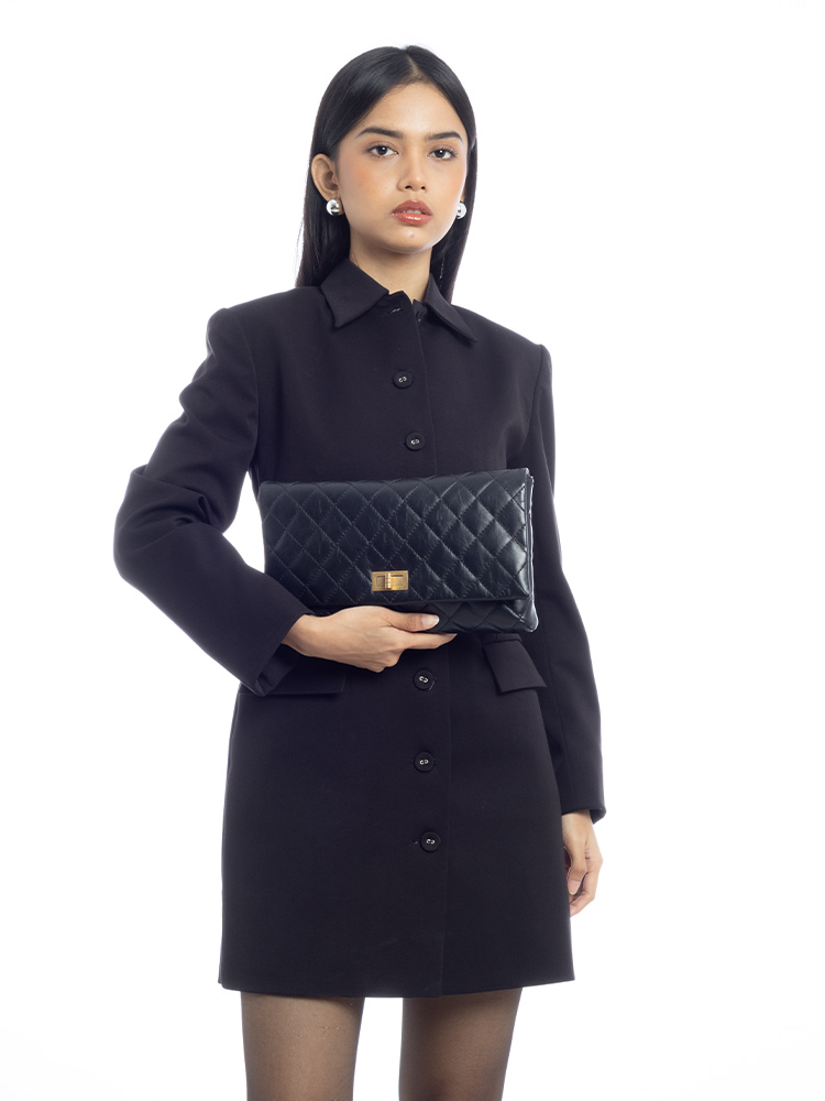 Aged Calfskin Reissue 2.55 Clutch Black