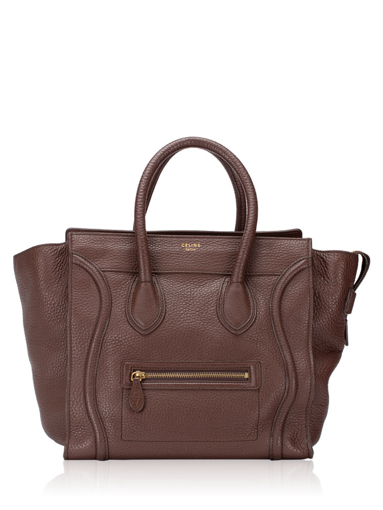 Drummed Calfskin Mini Luggage Havana