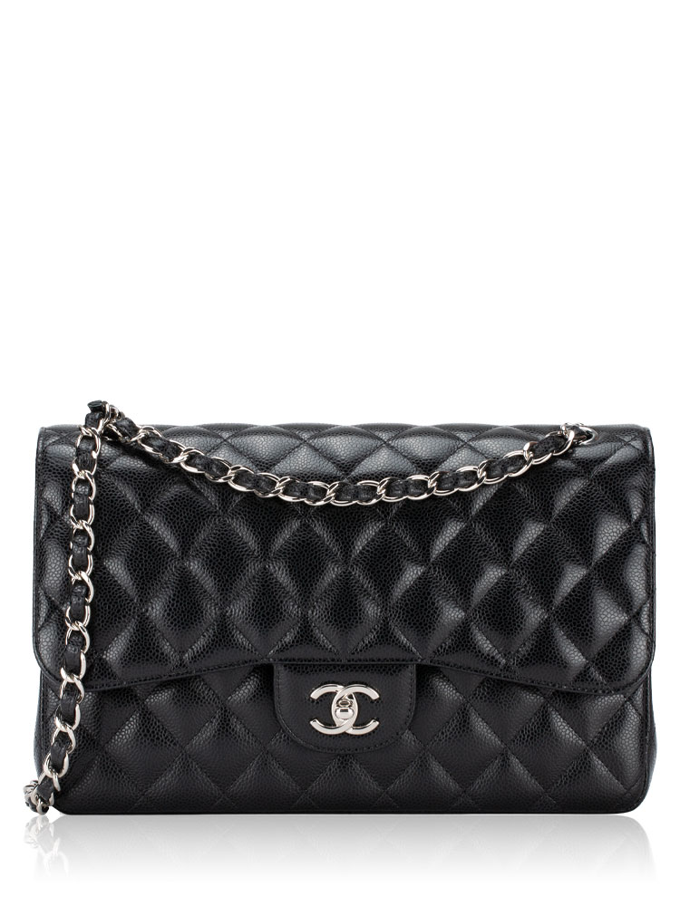 Caviar Classic Jumbo Double Flap Bag Black
