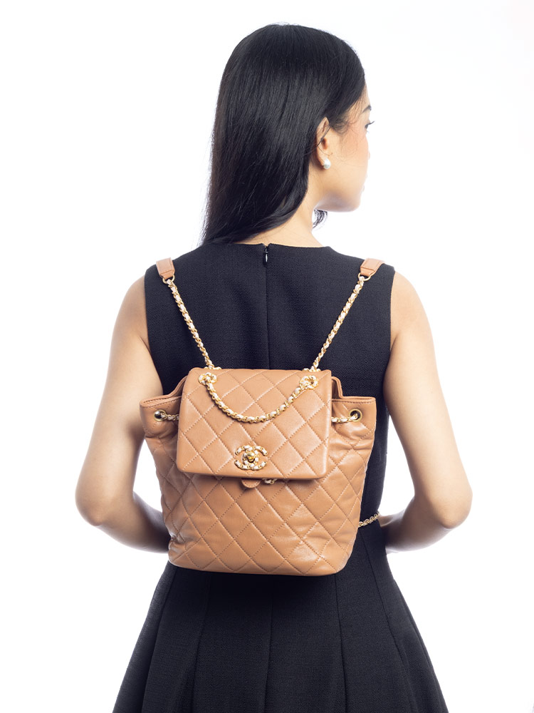 Lambskin 19 Backpack Camel Pink