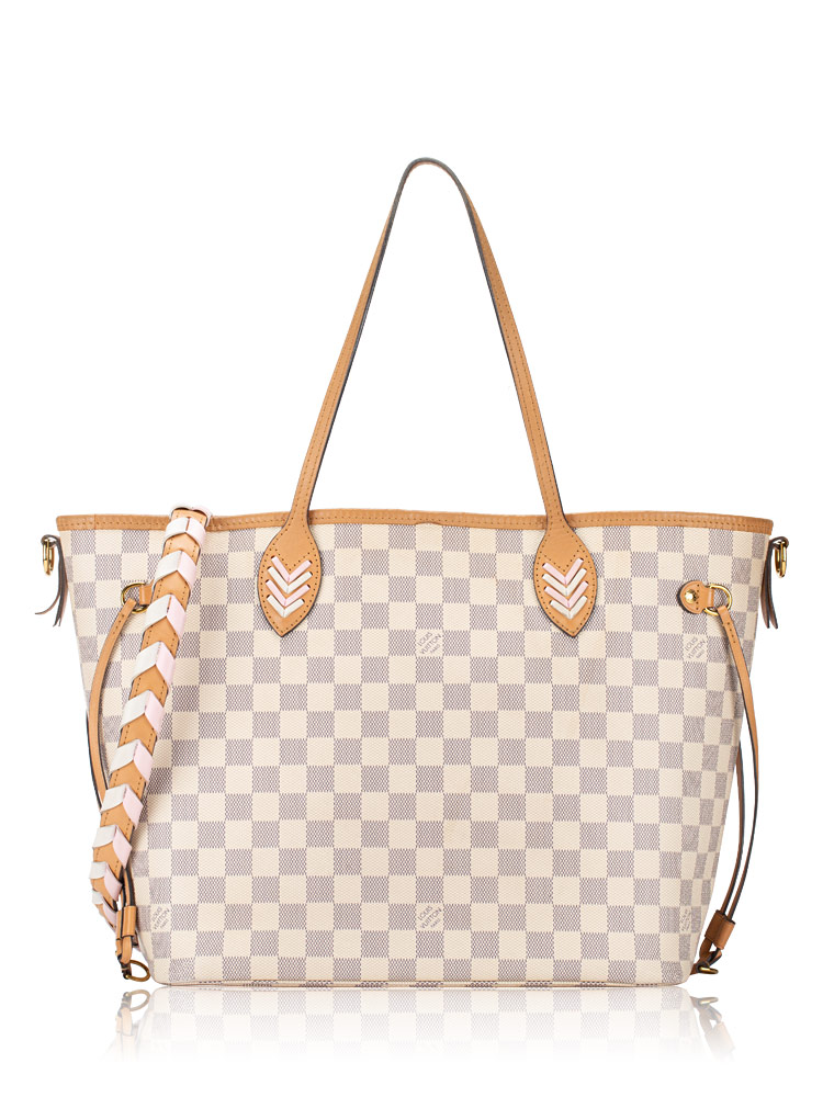 Damier Azur Neverfull MM NM with Braided Strap