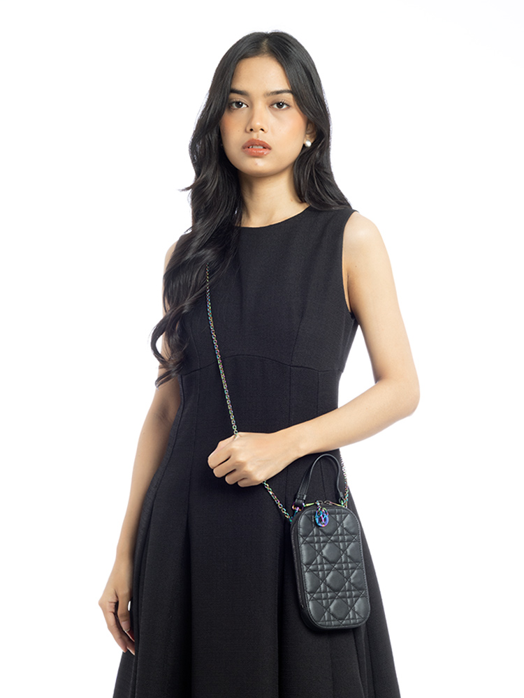 Lambskin Lady Dior Call'in Phone Crossbody Black