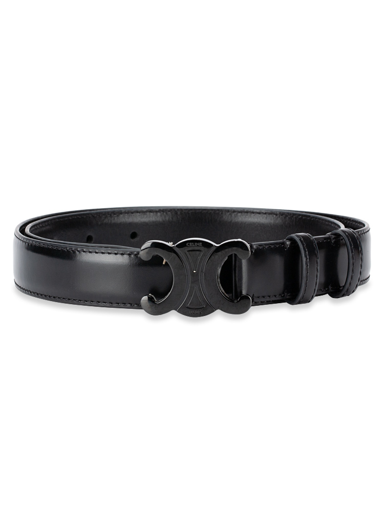 Calfskin Triomphe 25 MM Belt Black Sz 80