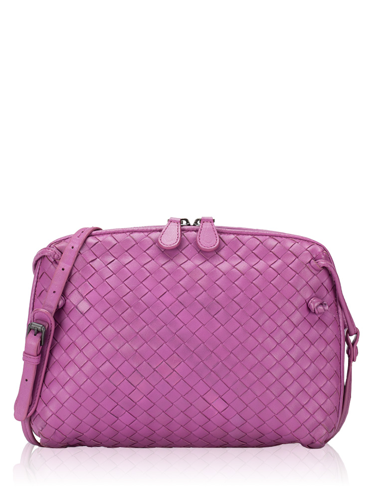 Nappa Intrecciato Nodini Crossbody Purple
